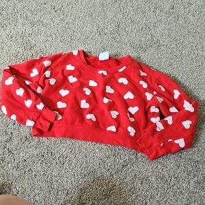 Red Heart Patterned Sweatshirt